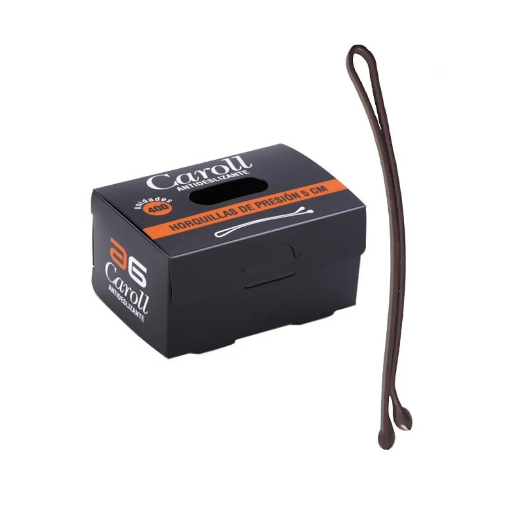 Asuer Horquilla Antideslizante Castaño Caroll 5cm 400uds